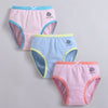 Pink & Sky Blue Girls Compact Cotton Panties Pack of 3