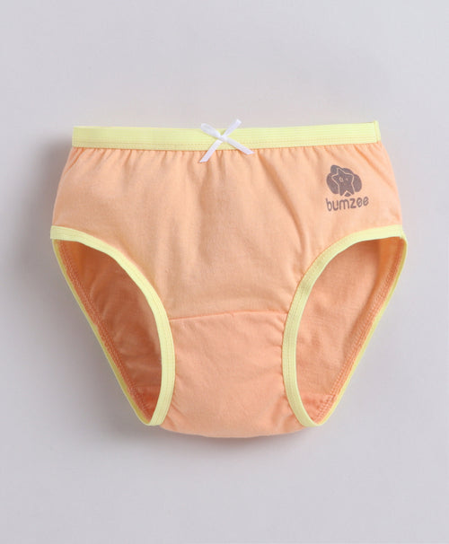 Girls 100% Compact Cotton Solid Panties Pack of 3 - Yellow & Orange