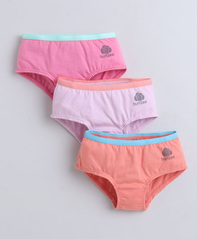 Pink & Lilac Girls Compact Cotton Hipster Pack of 3