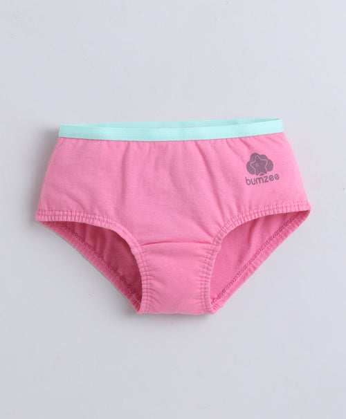 Girls 100% Compact Cotton Solid Hipster Pack of 3 - Pink & Lilac