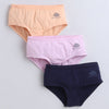 Navy & Lilac Girls Compact Cotton Hipster Pack of 3