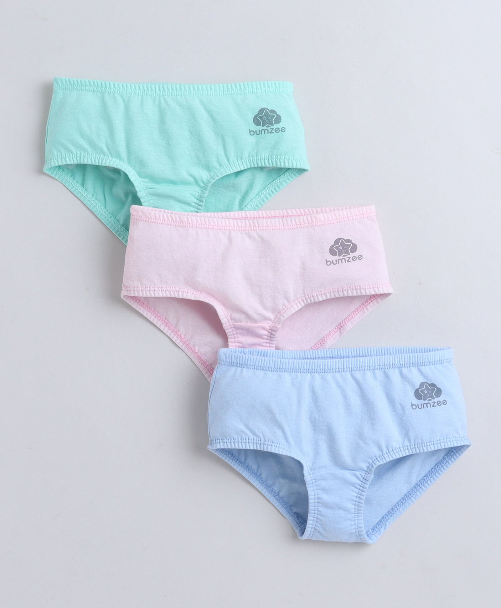 Pink & Sky Blue Girls Compact Cotton Hipster Pack of 3
