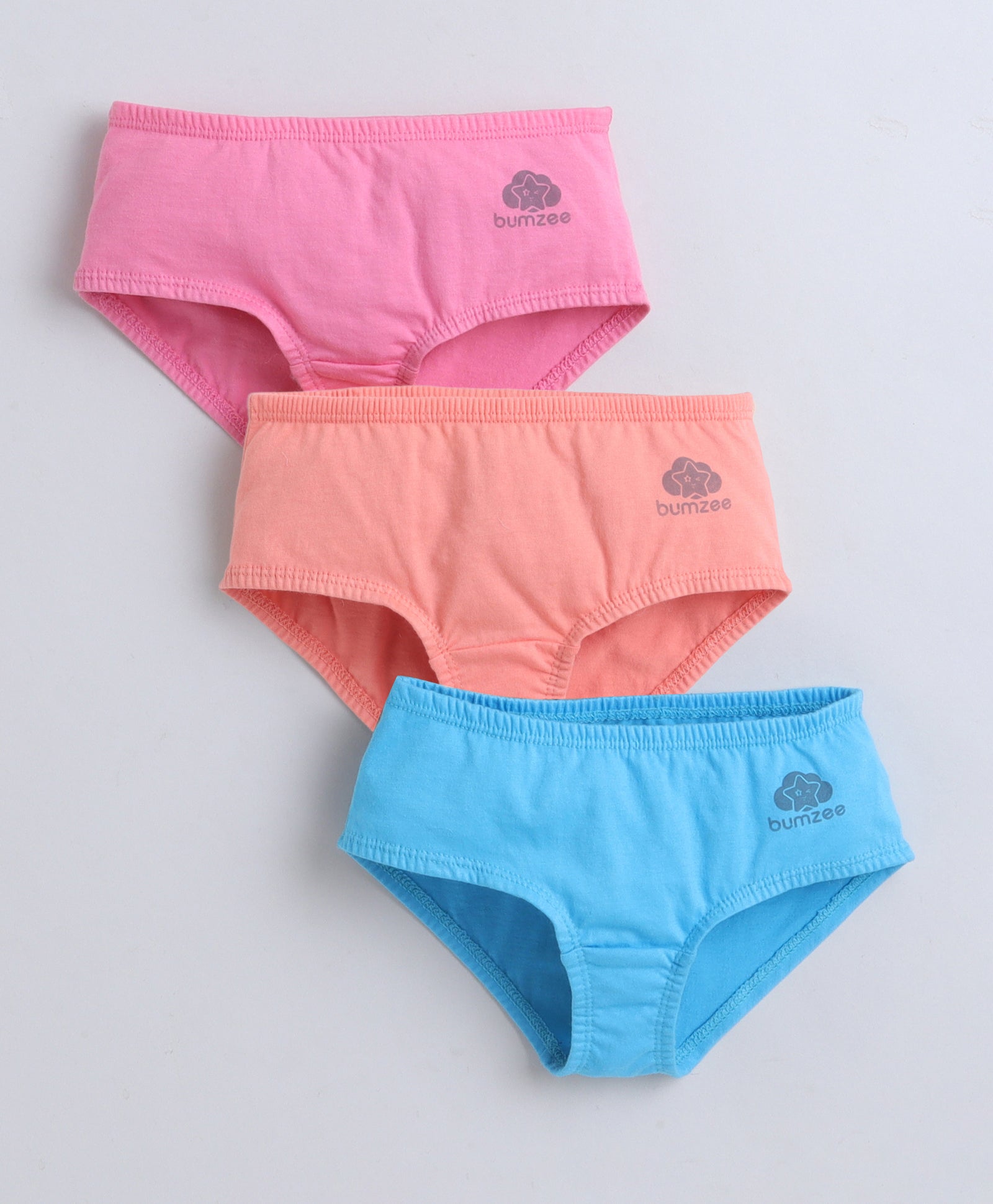 Blue & Pink Girls Compact Cotton Hipster Pack of 3