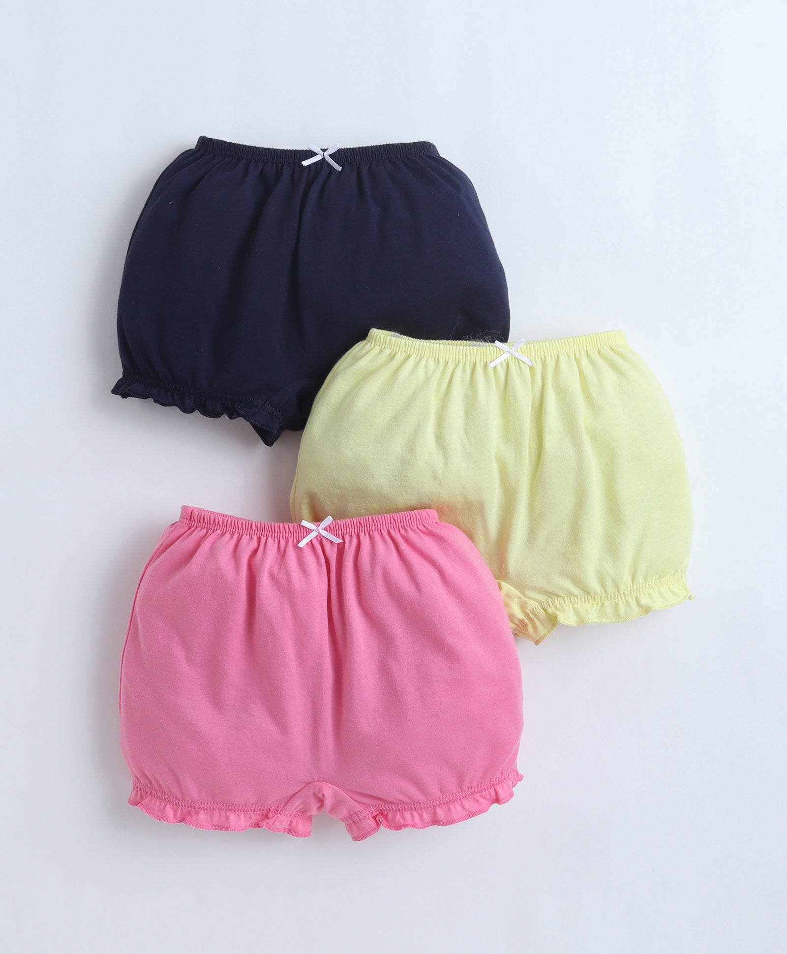 Pink & Yellow Girls Compact Cotton Bloomers Pack of 3