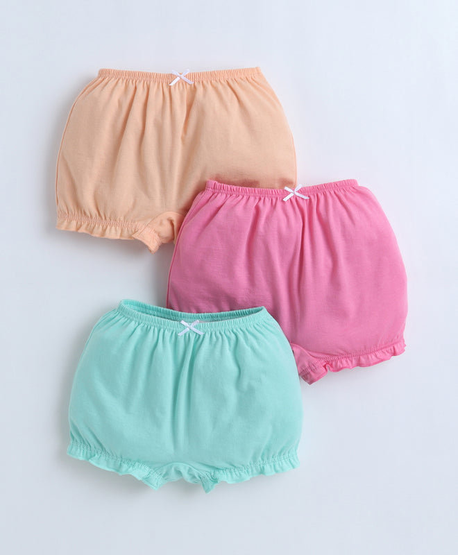 Orange & Pink Girls Compact Cotton Bloomers Pack of 3