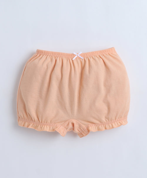 Girls 100% Compact Cotton Solid Bloomers for Everyday Comfort - Orange & Pink