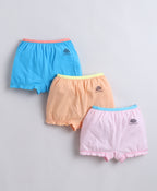 Bumzee Blue & Pink Bloomers, Pack of 3, Compact Cotton