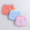Sky Blue & Peach Girls Compact Cotton Bloomers Pack of 3