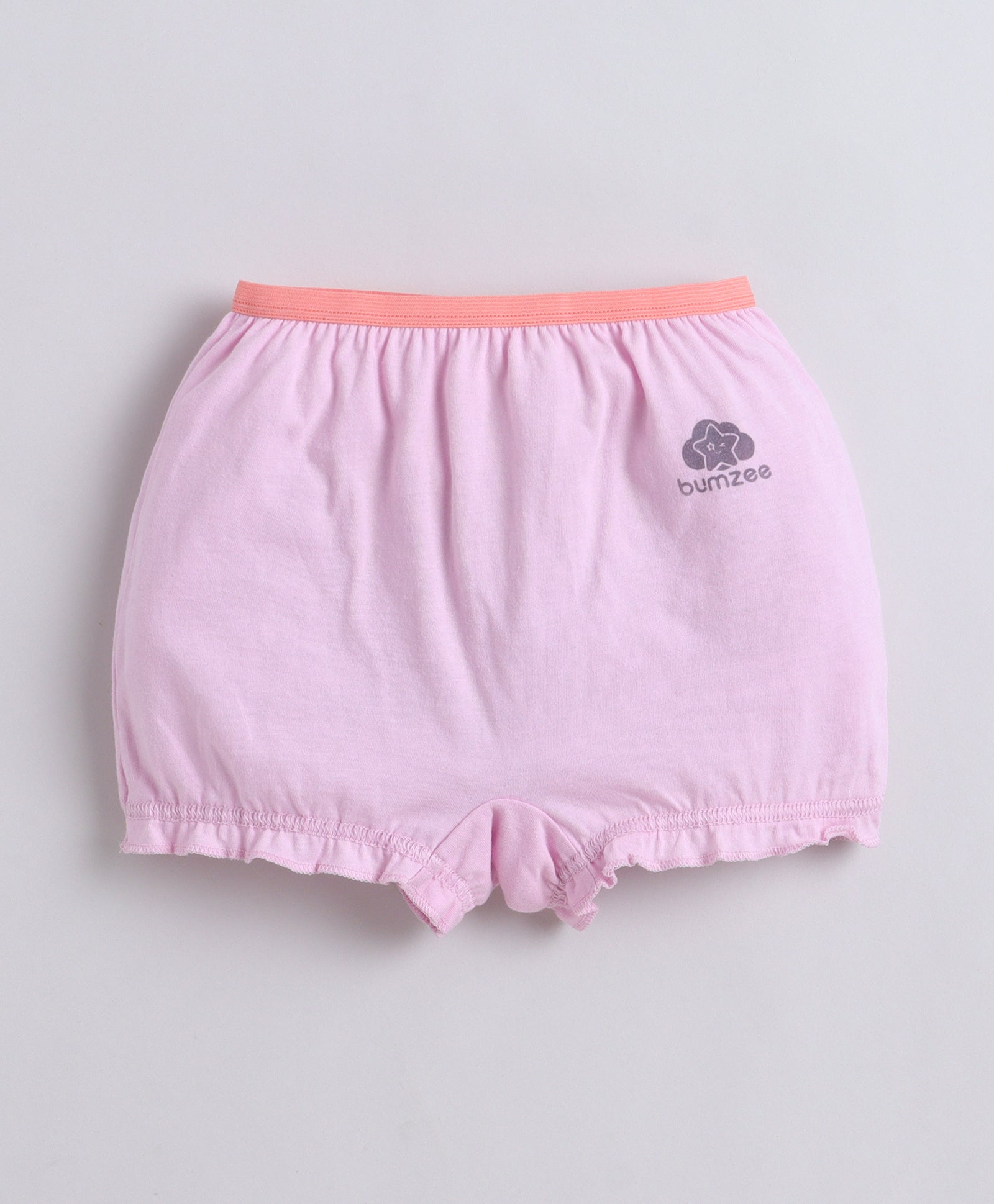 Sky Blue & Peach Girls Compact Cotton Bloomers Pack of 3