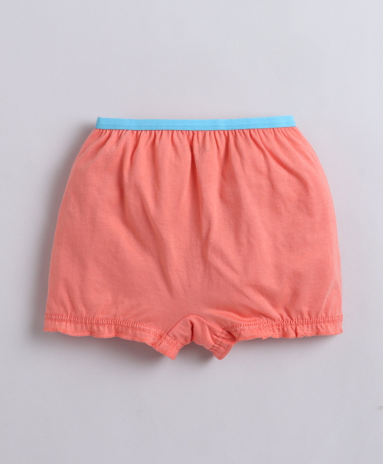 Sky Blue & Peach Girls Compact Cotton Bloomers Pack of 3