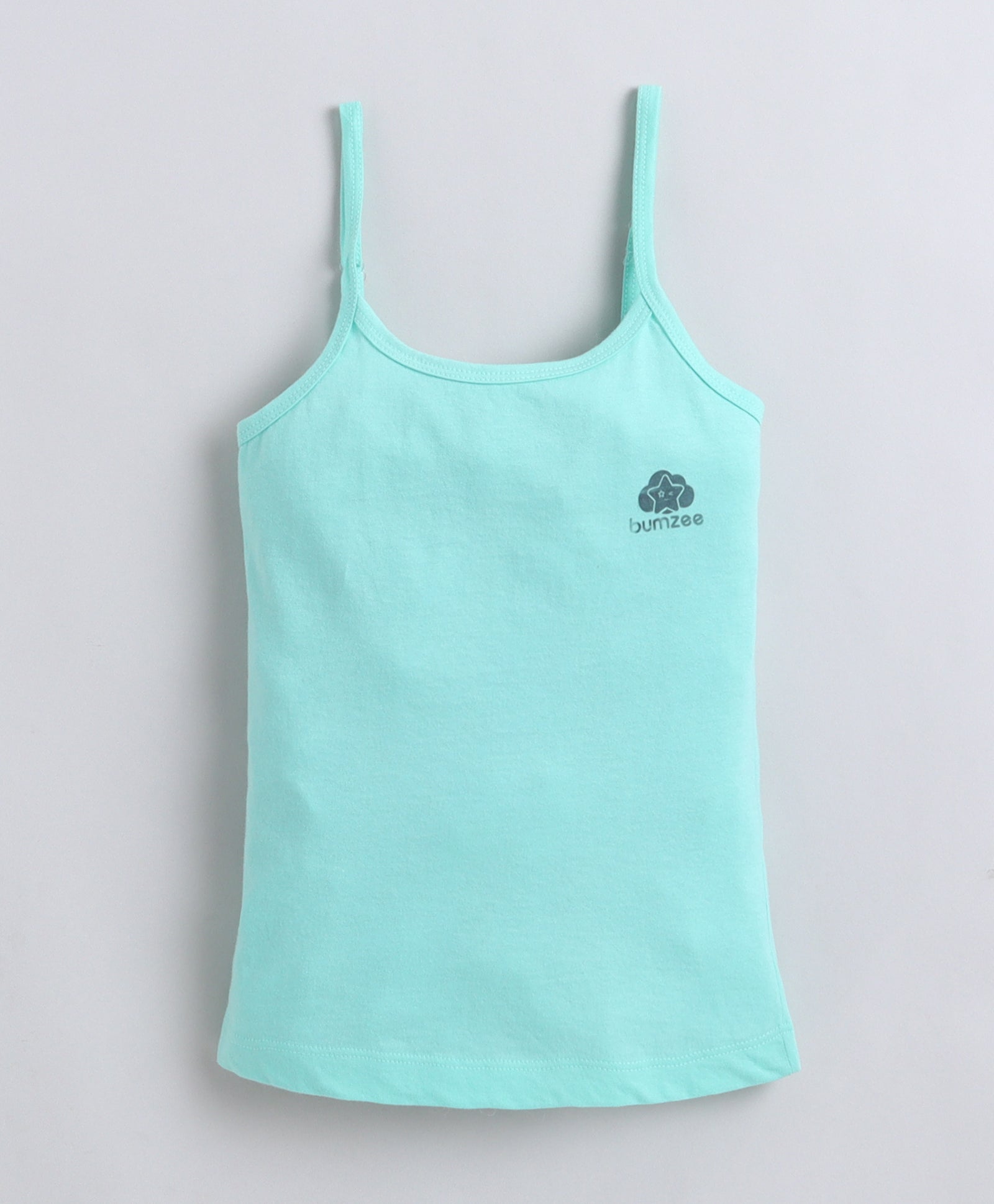 Sky Blue & Mint Girls Cotton Camisole Slip Pack of 3