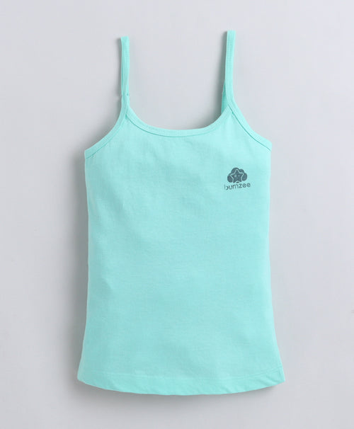 Girls 100% Compact Cotton Solid Slip Pack of 3 - Sky Blue & Mint