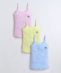 Bumzee Yellow & Sky Blue Slip, Pack of 3, Sleeveless, Compact Cotton