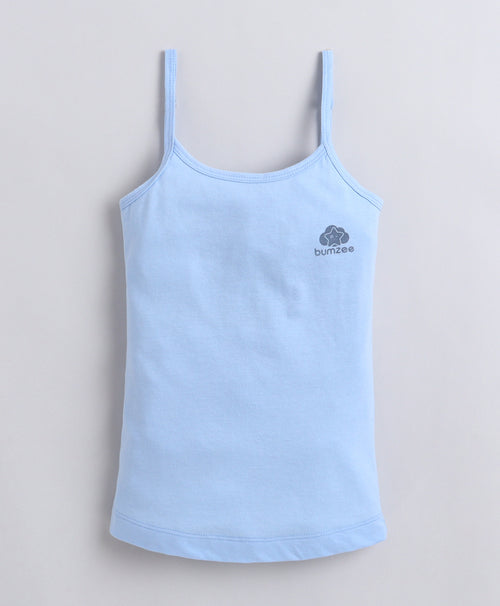 Girls 100% Compact Cotton Sleeveless Slip - Yellow & Sky Blue