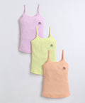 Bumzee Yellow & Lavender Slip, Pack of 3, Sleeveless, Compact Cotton, Camisole (Style Peb11424)