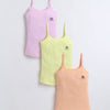 Yellow & Lavender Girls Cotton Camisole Slip Pack of 3