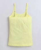 Bumzee Yellow & Lavender Slip, Pack of 3, Sleeveless, Compact Cotton, Camisole (Style Peb11424)