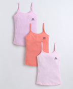 Bumzee Pink & Lavender Slip, Pack of 3, Sleeveless, Compact Cotton