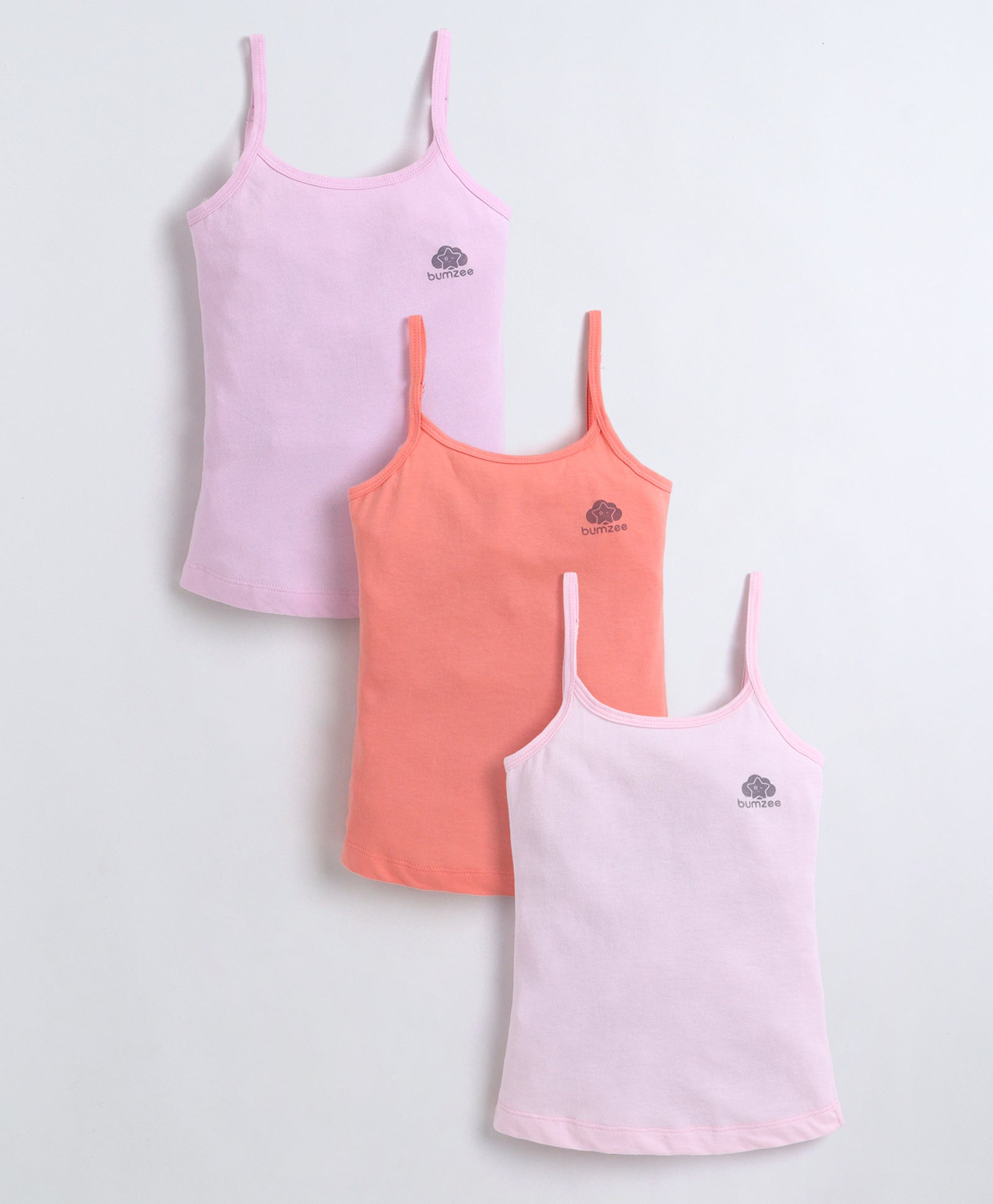 Pink & Lavender Girls Cotton Camisole Slip Pack of 3