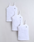 Bumzee White Slip, Pack of 3, Sleeveless, Compact Cotton, Camisole (Style Peb11427)