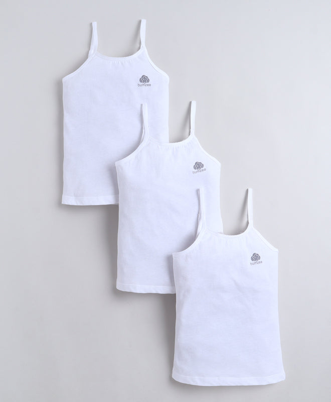 White Girls Cotton Camisole Slip Pack of 3