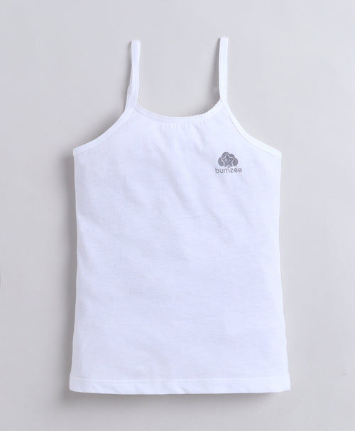 Girls 100% Compact Cotton Sleeveless Slip - White