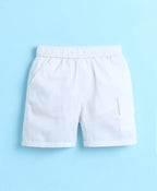 Bumzee Green & White Woven Shirt & Short Set, Half Sleeves, 100% Cotton