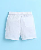 Bumzee Green & White Woven Shirt & Short Set, Half Sleeves, 100% Cotton