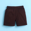 BUMZEE Peach & Brown Boys Half Sleeves Cotton Woven Shirt & Short Set With Detachable Bow