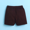 BUMZEE Peach & Brown Boys Half Sleeves Cotton Woven Shirt & Short Set With Detachable Bow