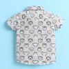 BUMZEE Beige & Black Boys Half Sleeves Cotton Woven Shirt & Short Set With Detachable Bow