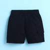 BUMZEE Beige & Black Boys Half Sleeves Cotton Woven Shirt & Short Set With Detachable Bow