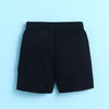 BUMZEE Beige & Black Boys Half Sleeves Cotton Woven Shirt & Short Set With Detachable Bow