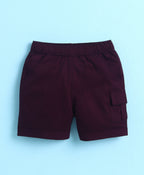 Bumzee Sky Blue & Wine Woven Shirt & Short Set, Half Sleeves, 100% Cotton