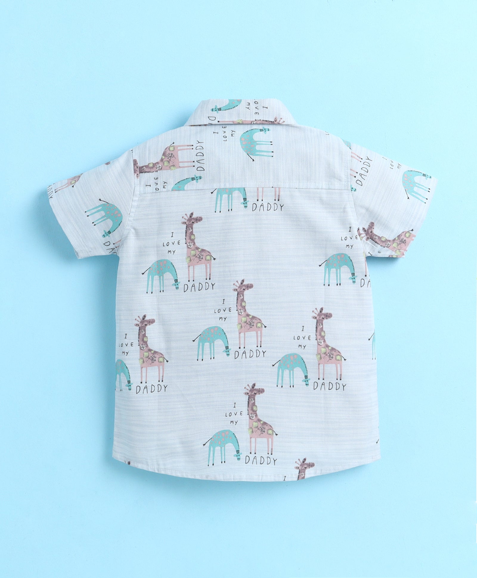 BUMZEE Sky Blue & Khaki Boys Half Sleeves Cotton Woven Shirt & Short Set With Detachable Bow