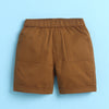 BUMZEE Sky Blue & Khaki Boys Half Sleeves Cotton Woven Shirt & Short Set With Detachable Bow