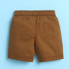 BUMZEE Sky Blue & Khaki Boys Half Sleeves Cotton Woven Shirt & Short Set With Detachable Bow