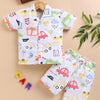 BUMZEE White Boys Half Sleeves Cotton Shirt & Short Set