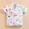 BUMZEE White Boys Half Sleeves Cotton Shirt & Short Set