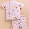 BUMZEE Peach Boys Half Sleeves Cotton Shirt & Short Set