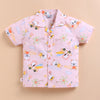 BUMZEE Peach Boys Half Sleeves Cotton Shirt & Short Set