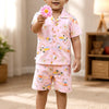 BUMZEE Peach Boys Half Sleeves Cotton Shirt & Short Set