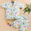 BUMZEE Green Boys Half Sleeves Cotton Shirt & Short Set