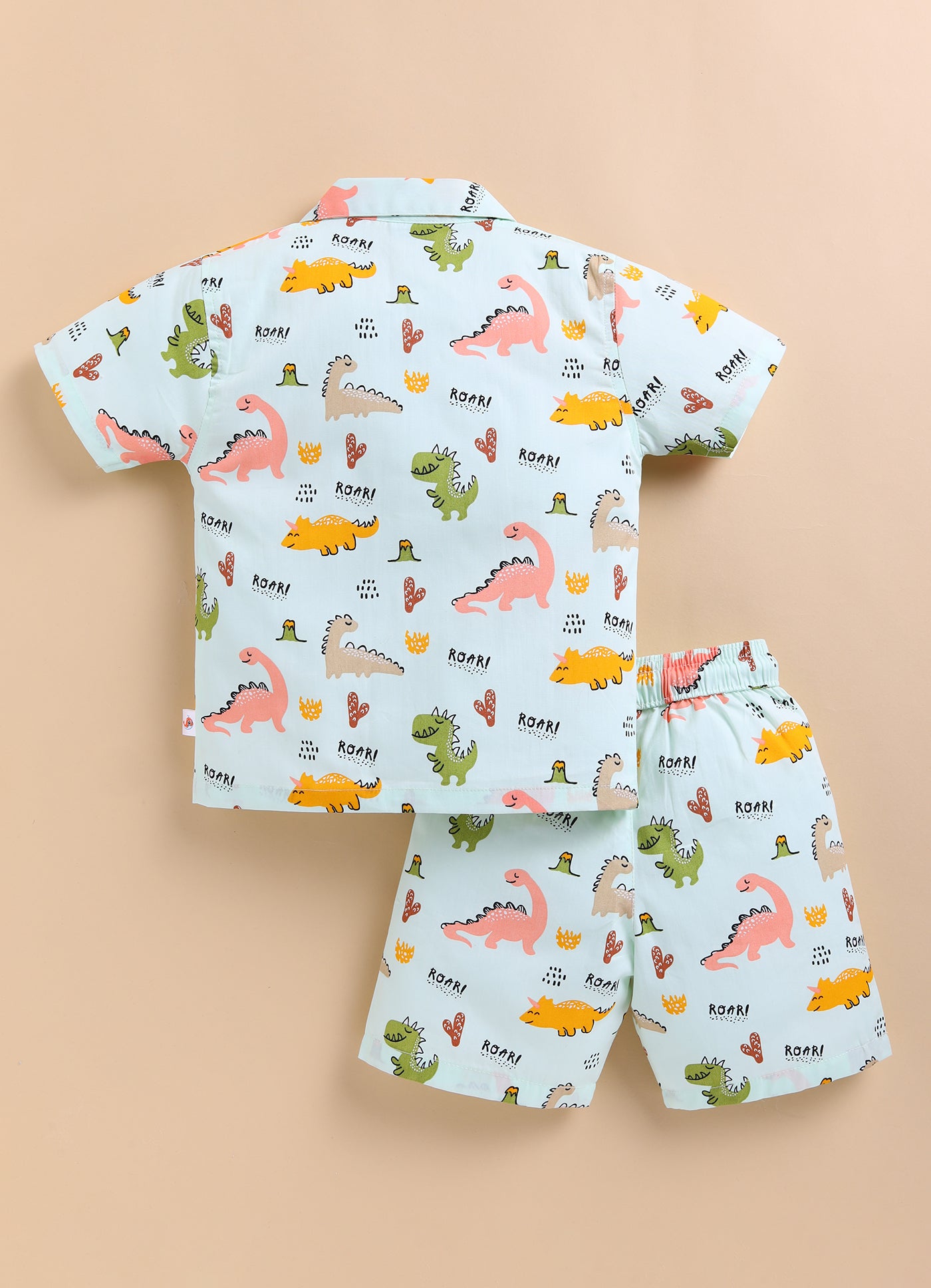 BUMZEE Green Boys Half Sleeves Cotton Shirt & Short Set