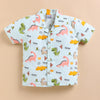 BUMZEE Green Boys Half Sleeves Cotton Shirt & Short Set