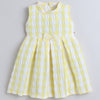 Yellow Girls Sleeveless Cotton Poly Knee Length Frock