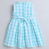 Turquoise Girls Sleeveless Cotton Poly Knee Length Frock