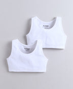 Bumzee White Beginners Bra, Pack of 2, Stretch Cotton