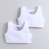 BUMZEE White Girls Cotton Non Padded Beginners Bra Pack of 2