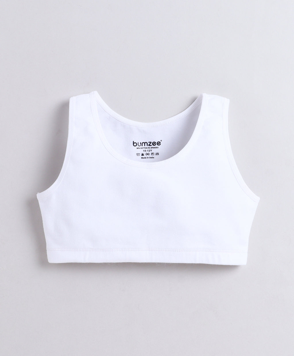 Bumzee White Beginners Bra, Pack of 2, Stretch Cotton
